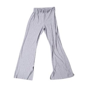 Zara Silver Stretch Ribbed Pull On Pants Size Medium Minimal 90’s Y2K